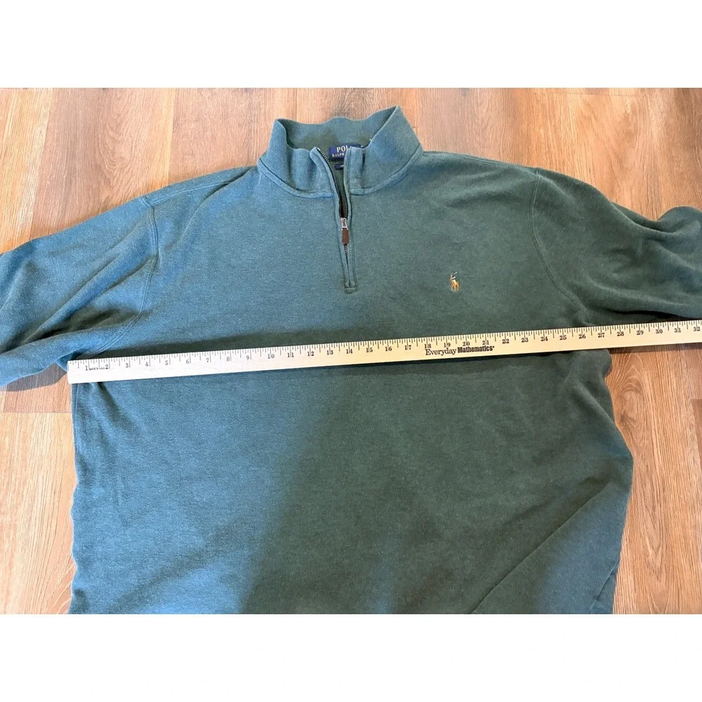 Polo Ralph Lauren Mens Olive Hunter Green EstateRib Quarter Zip Pullover XL Tall